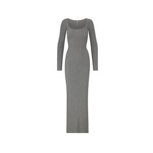 Skims Soft Lounge Long Sleeve Dress Maxi Gray Size Small